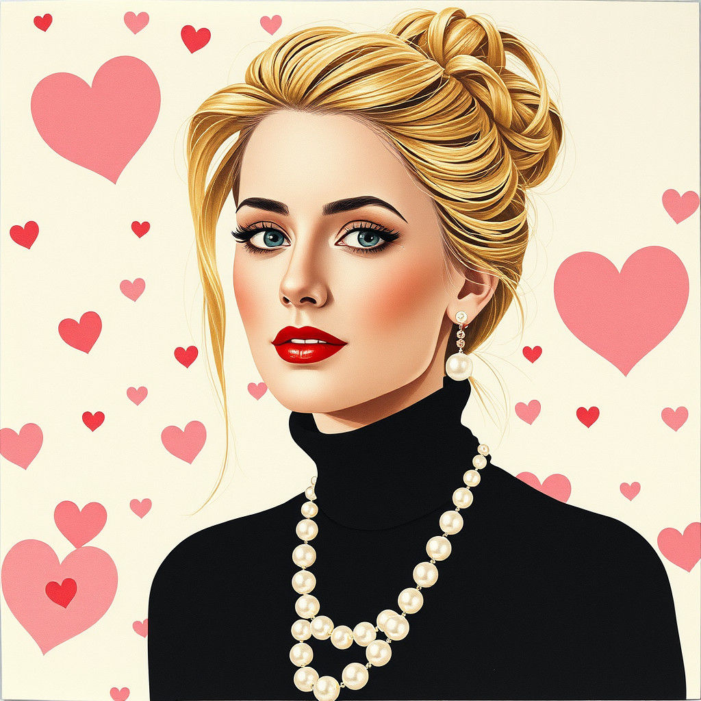 Whimsical Paper Collage Portrait of a Beautiful Woman