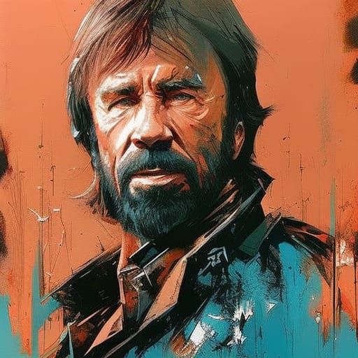 Chuck Norris Textured Speedpaint Fine Art