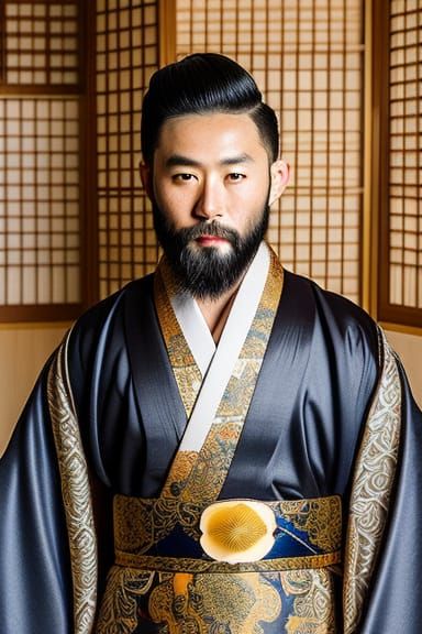 Bearded Japanese Man