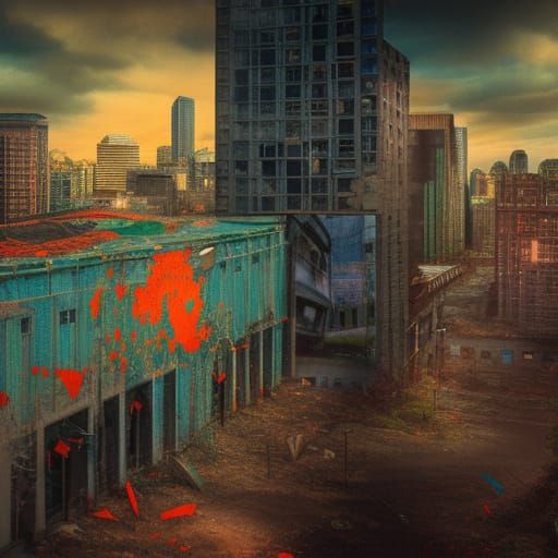 Hyperrealistic Abandoned Seattle Concept Art