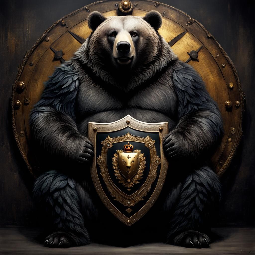 Demonic Cyborg Bear Barbarian in Volcanic Hyperspace