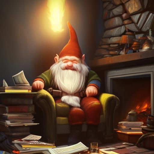 Gnome in his cozy home