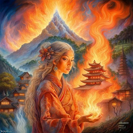 Fiery Mage Conjures Elemental Magic