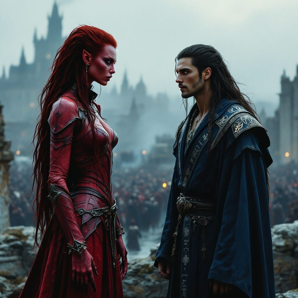 Cyberpunk Dragon Shape-Shifter Confronts Powerful Mage in Si...