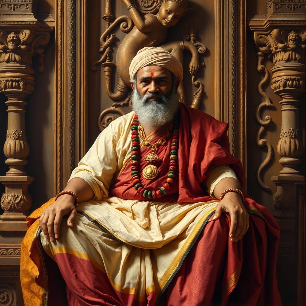 Telugu Poet in 16th-Century Vijayanagara Attire, Inspired by...