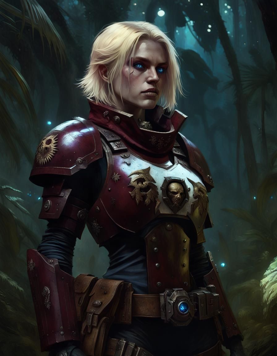 Grimdark Warhammer 40K Rogue in Dark Jungle