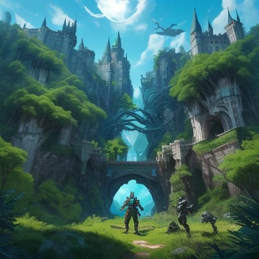 Dragons, Robots, and Ancient Castles in Cyberpunk Harmony