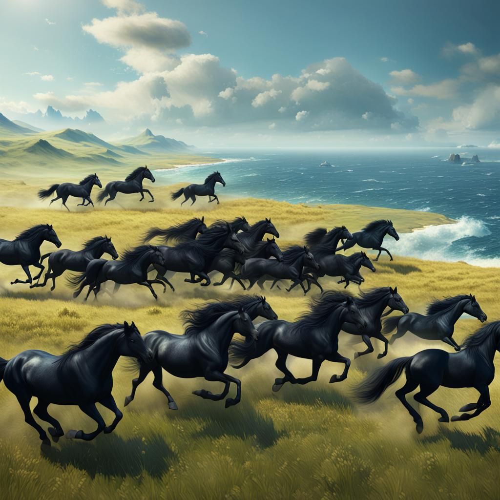 Black Horses Run Free: A Matte Painting