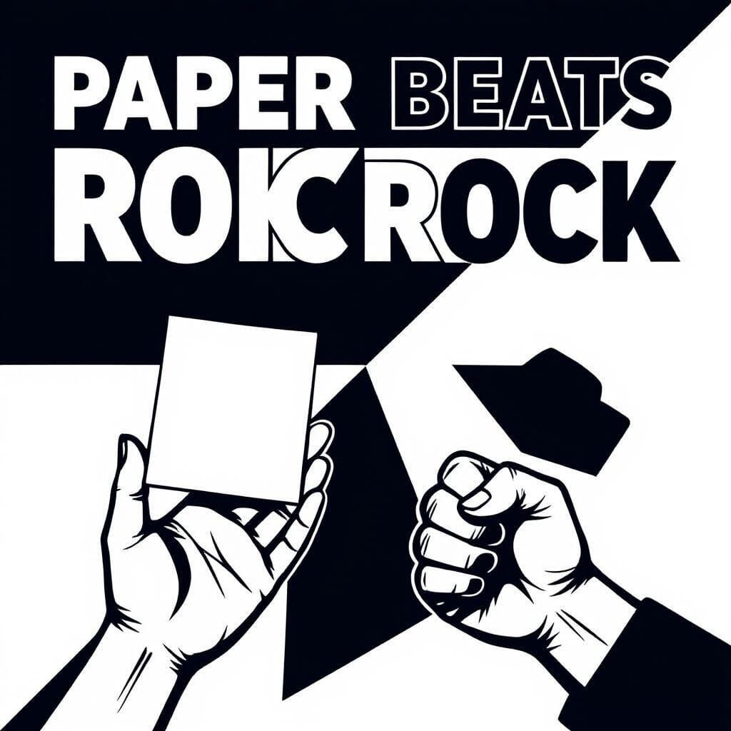 Bold Graphic Design: Paper Beats Rock