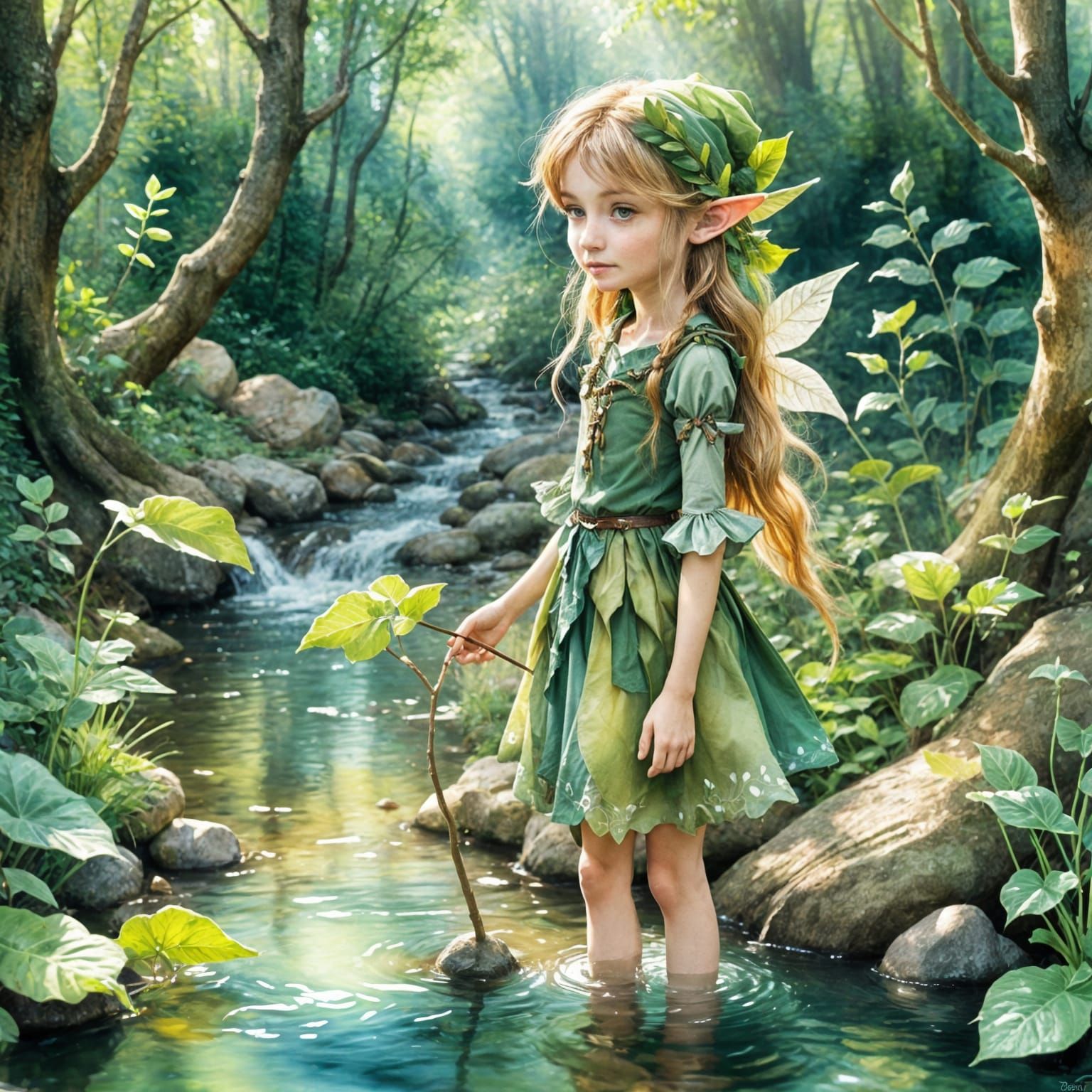 Whimsical Forest Fairies in a Woodland Oasis