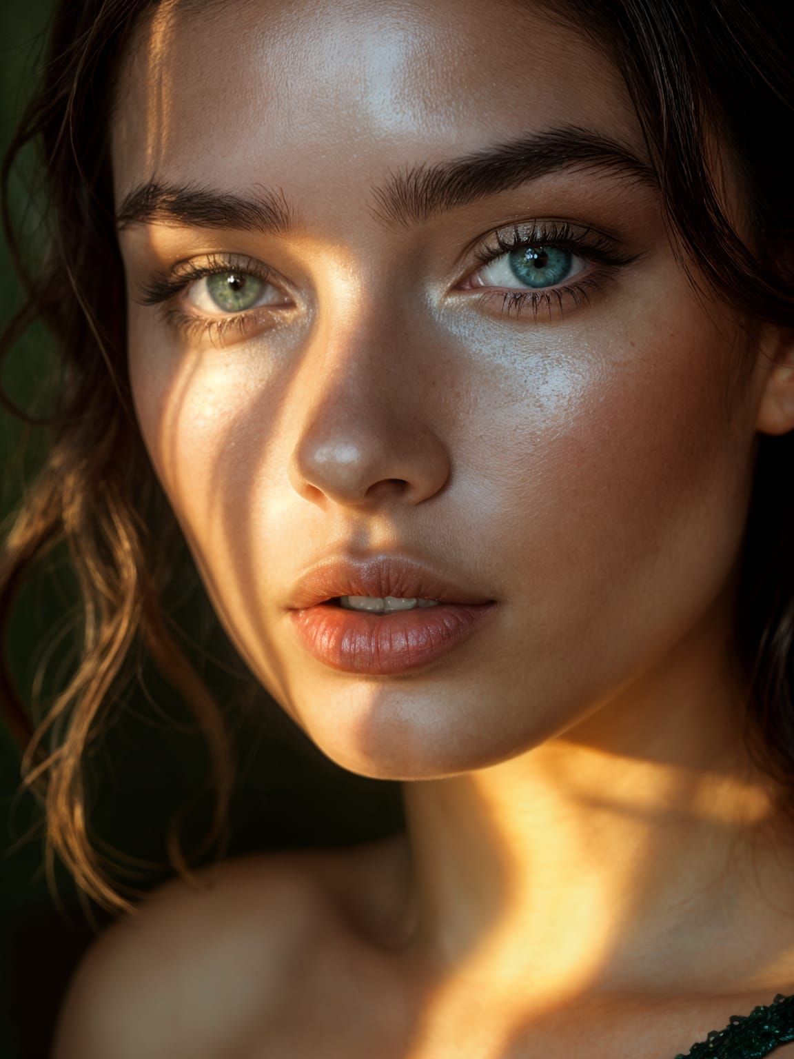Mesmerizing Portrait of a Model in Golden Light