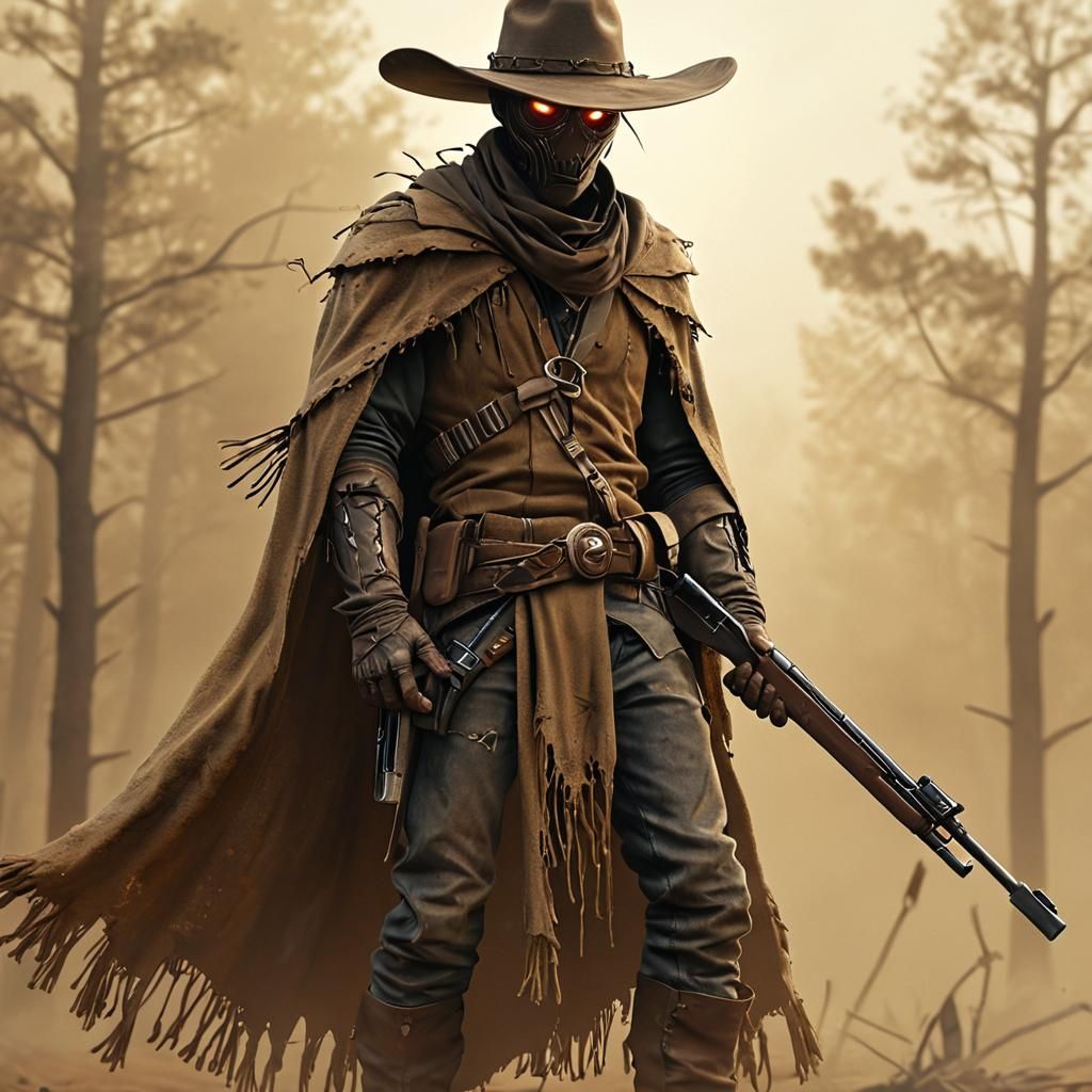 Spider Cowboy in Dark Western Fantasy Art