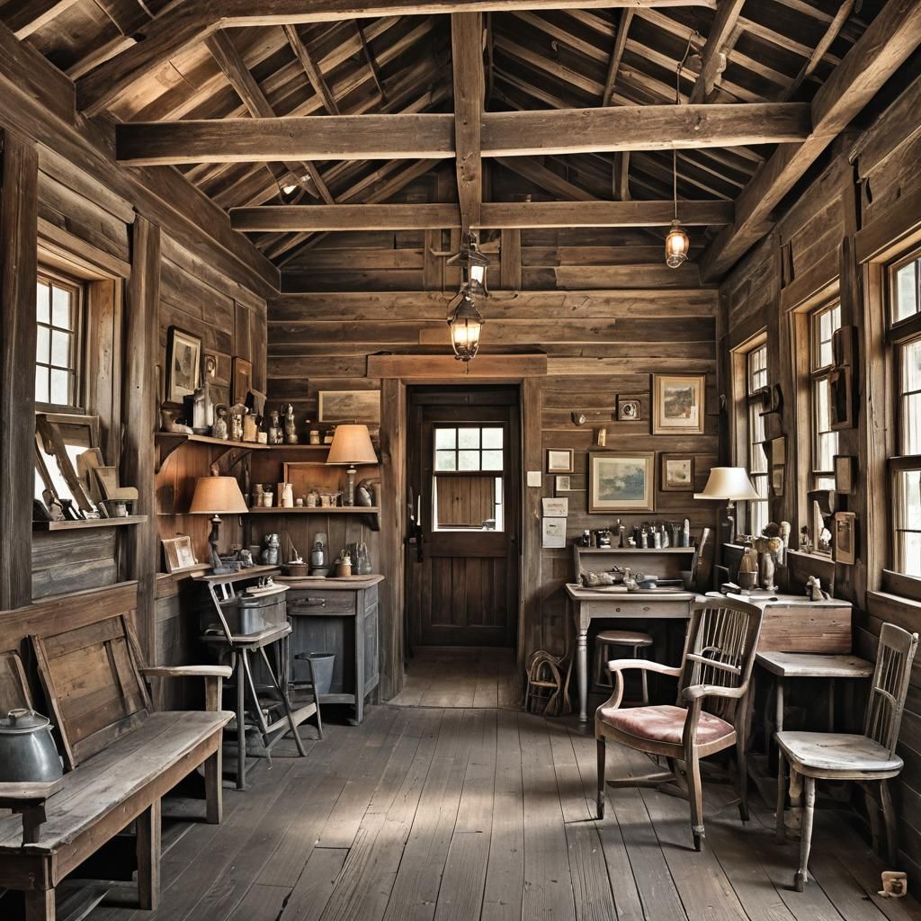 Nostalgic Interior of an Antique Carriage House
