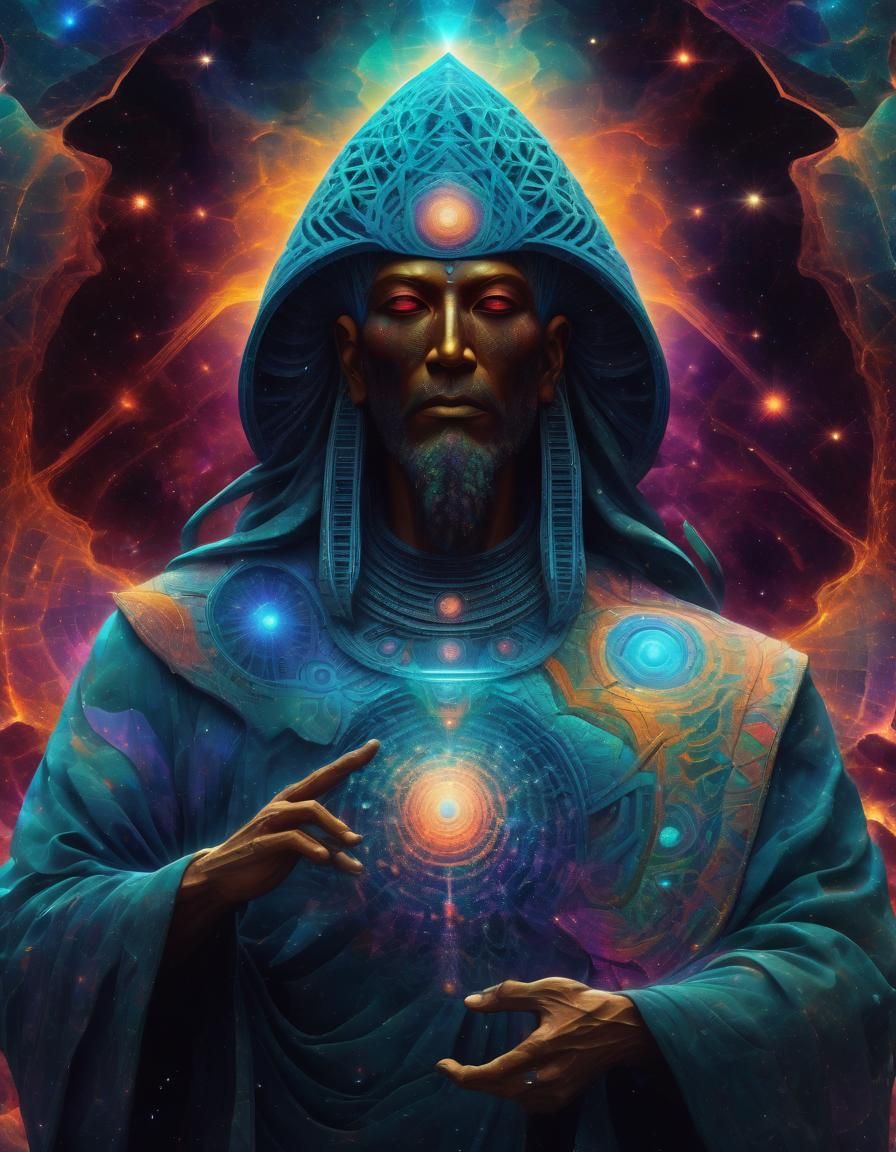 Psychedelic DMT Entity God in Nebula