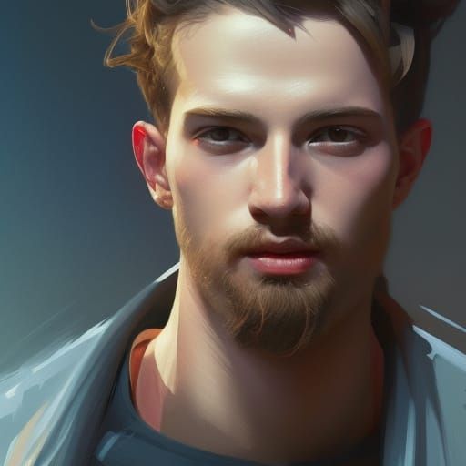 Detailed Portrait of Gay Men in Artgerm Style