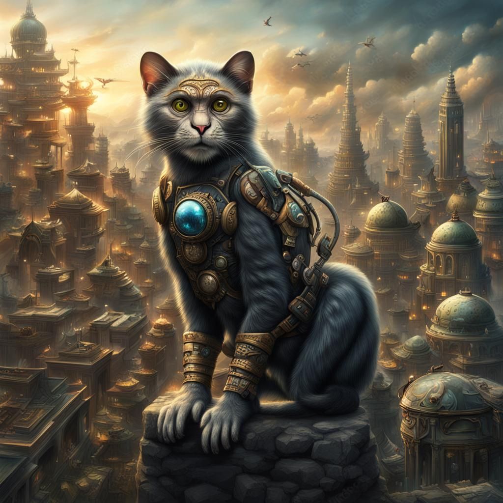 Cat-Monkey Hybrid Creature Art Concept