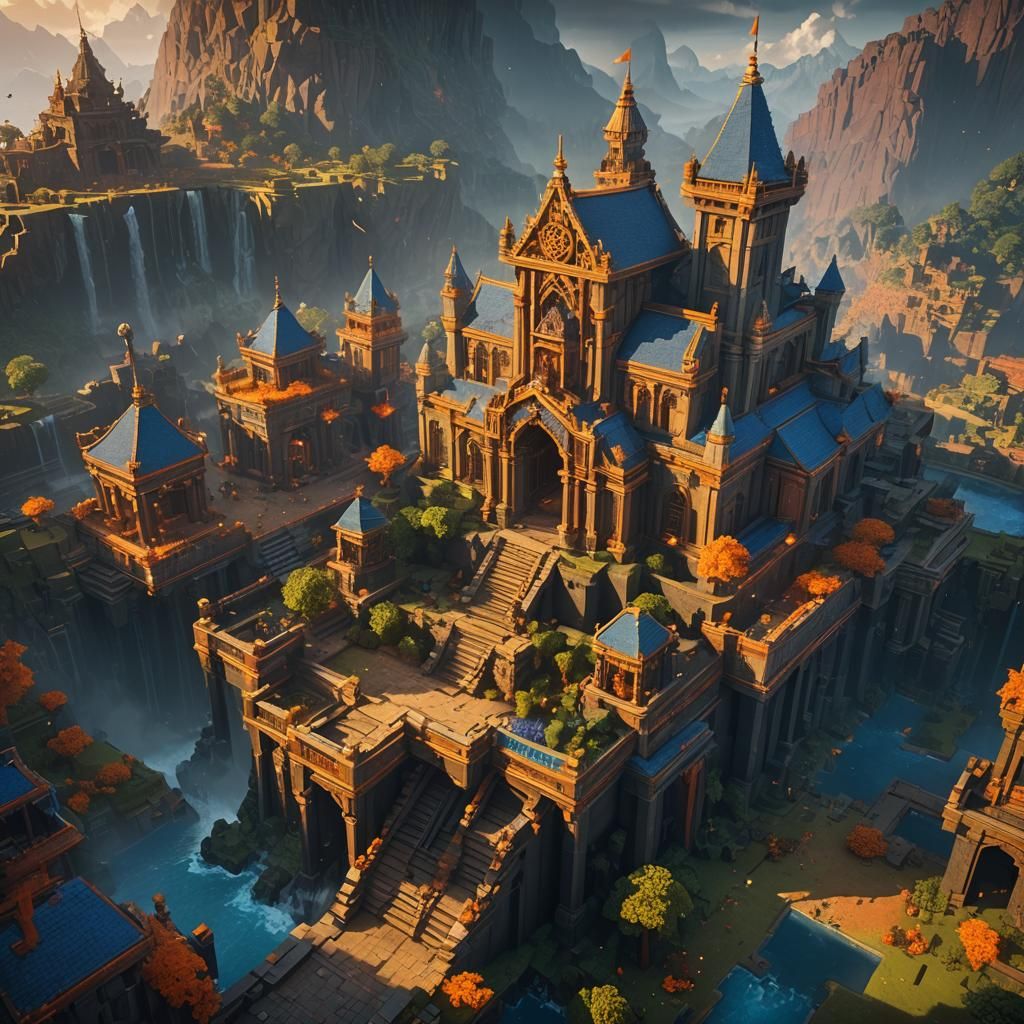 Minecraft Battle Arena Concept Art in Unreal Engine