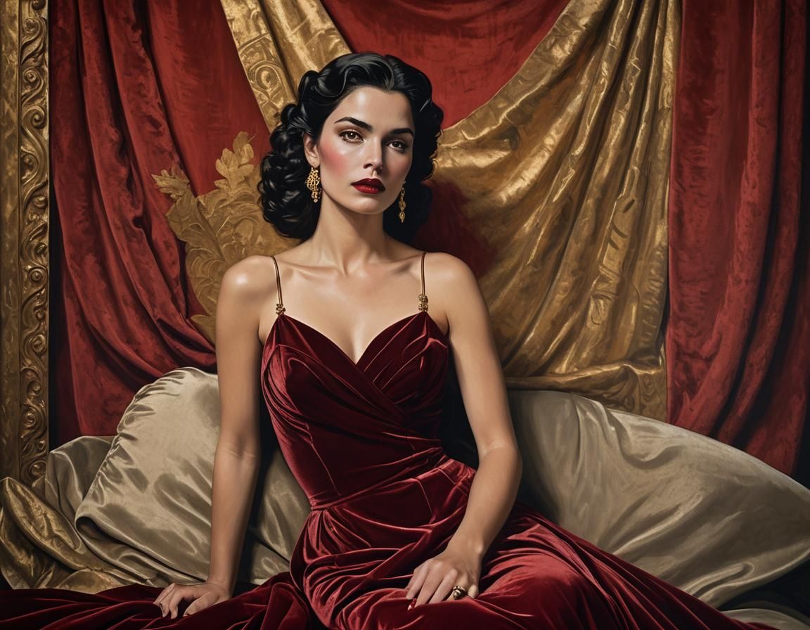 Glamorous Woman in Old Hollywood Style