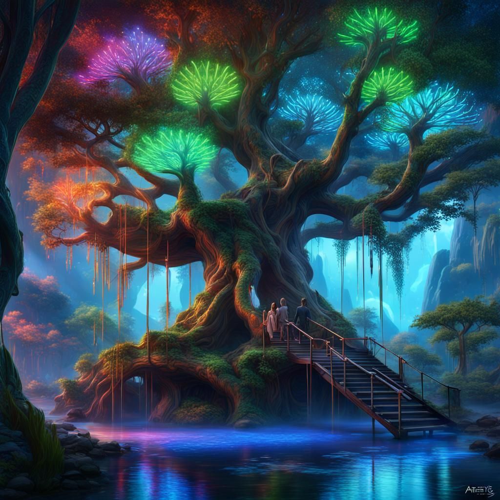 Bioluminescent Tree of Life Inspired by Avatar