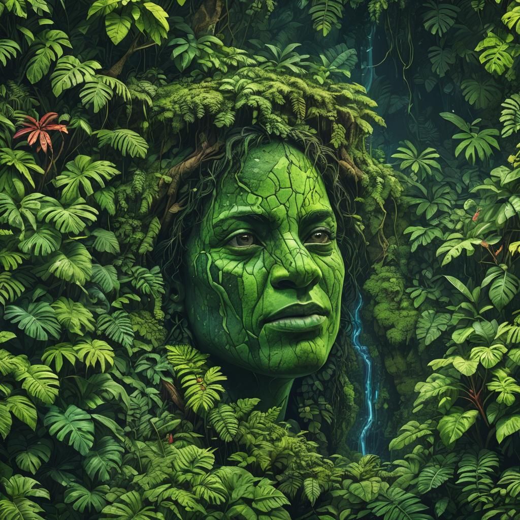 LiDar View of Amazon Rainforest in Hyperrealism