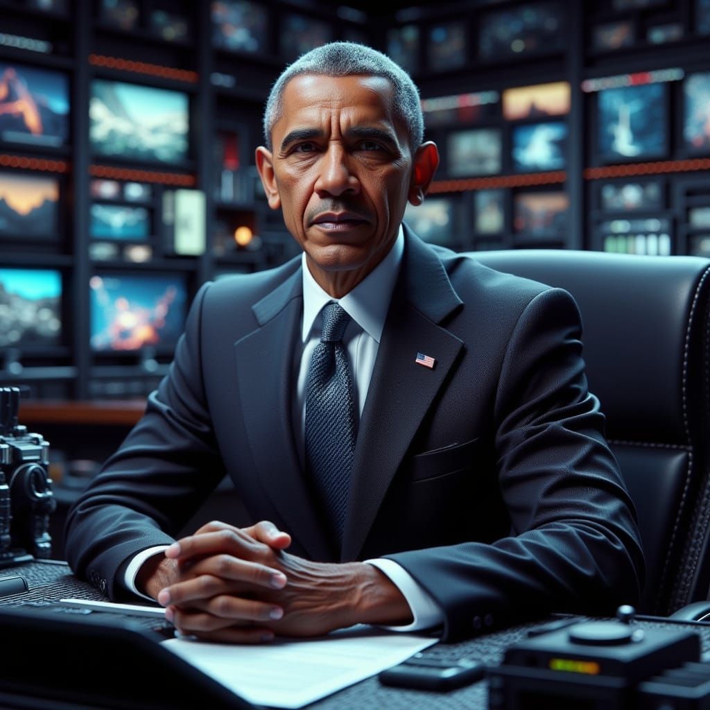 Former President Obama Anchors CNN News Broadcast in Dark, C...