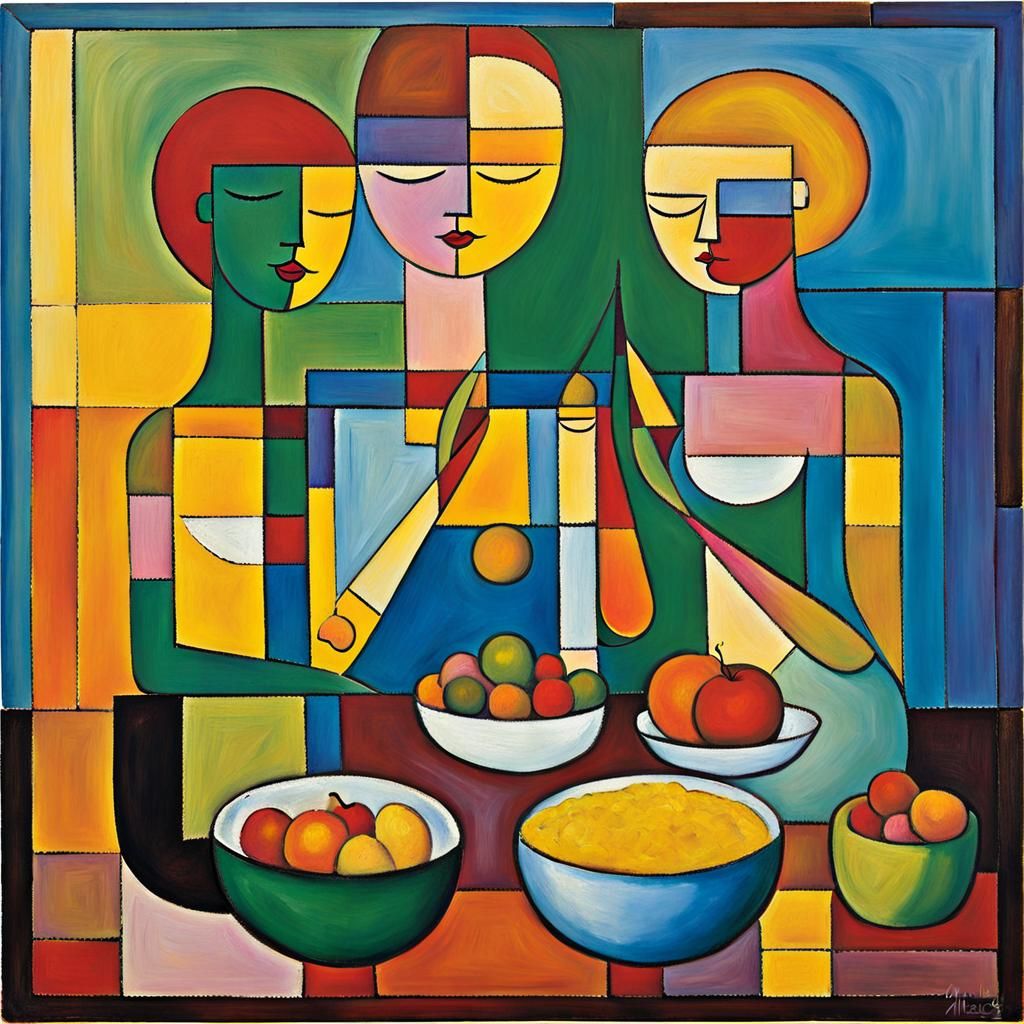 Romantic Encounter in Vibrant Impasto