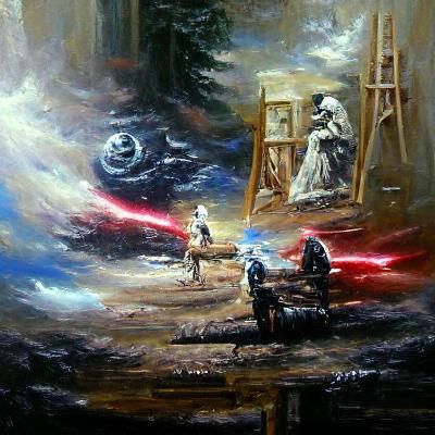 Star Wars Scene as Oil Painting