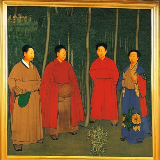 Chairman Mao at Harvest Festival: Classical Art Style