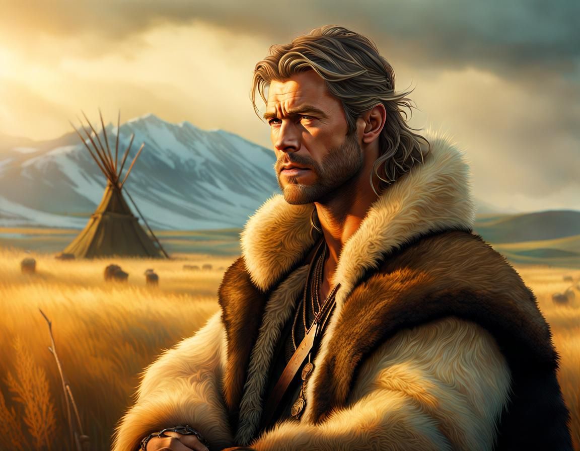 Post-Apocalyptic Hunter in Furs, Digital Painting