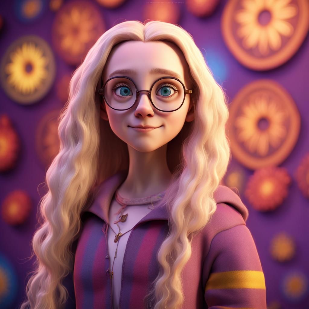 Luna Lovegood in Pixar-Style 3D Digital Art