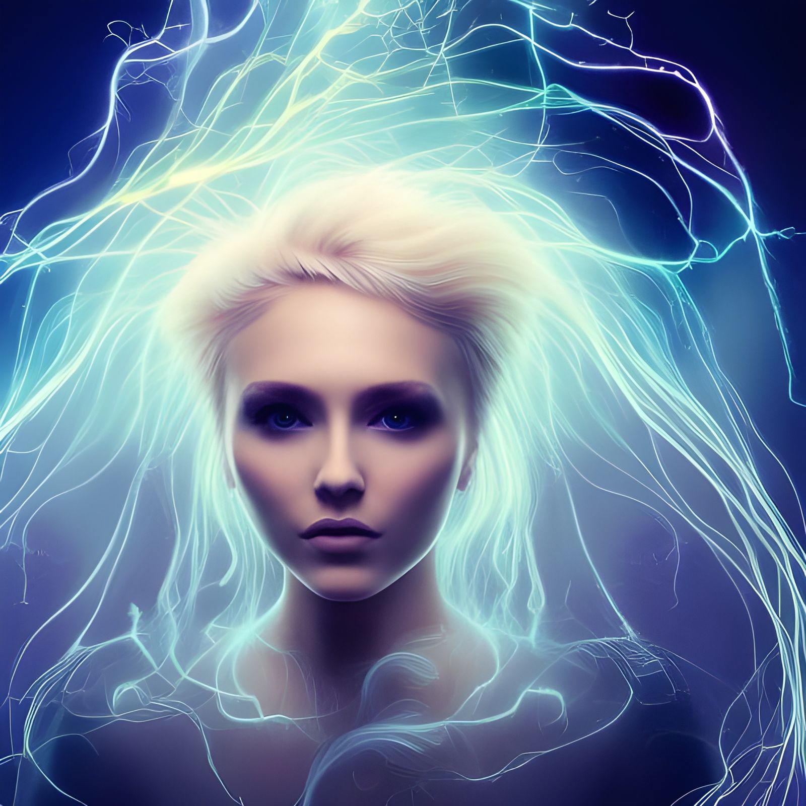 Electric Sorceress in Detailed 3D Illustration