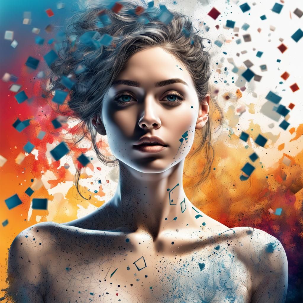 Beautiful revealing female portrait,  hyper detailed,  tiny ...