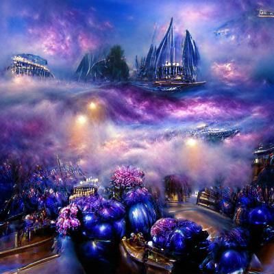 Tardis in a Purple Galaxy Ocean