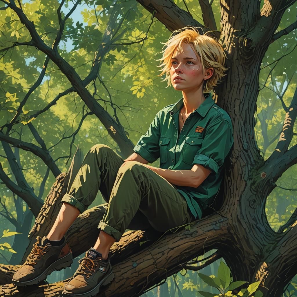 Fantasy Art: Pooka Girl in Lush Forest