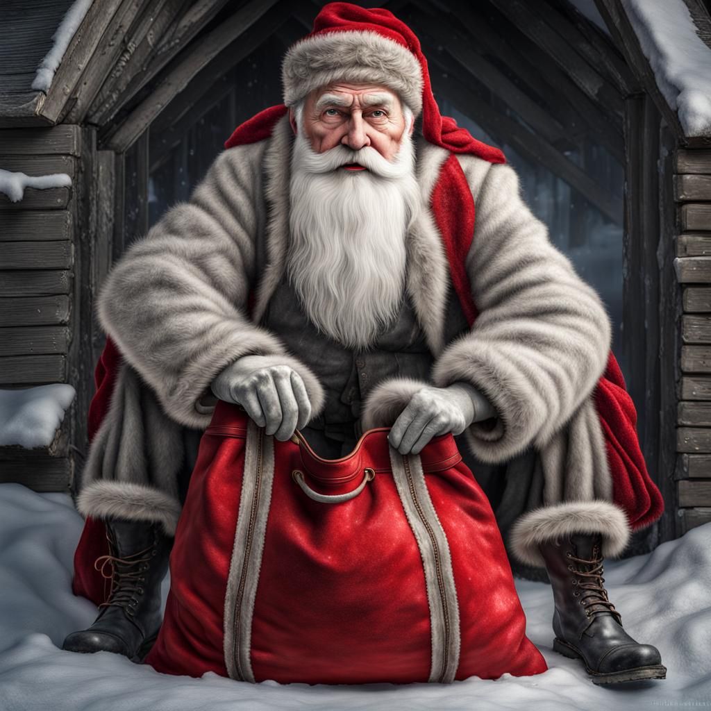 Hyper-Realistic Russian Father Frost on New Year's Eve