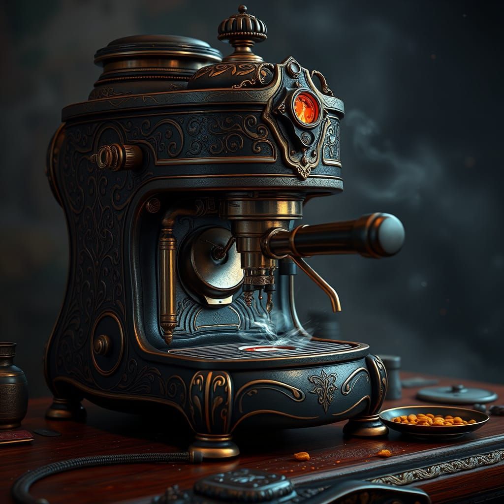 Fantastical Espresso Machine from the Past