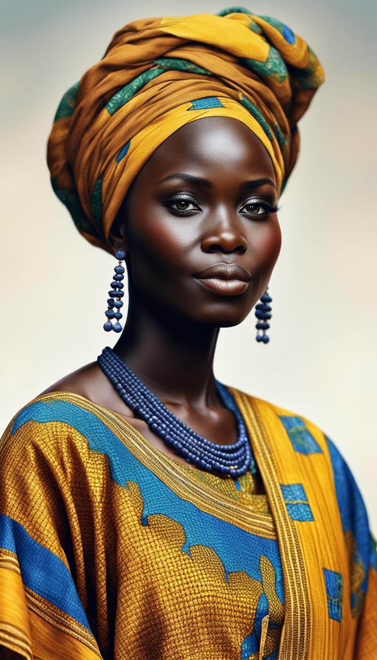 Realistic Portrait of a Beautiful Senegalese Woman