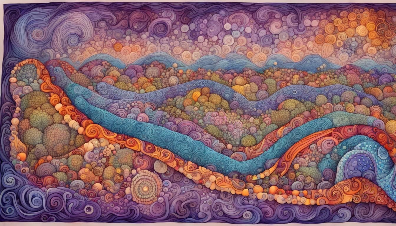 Fractal Map of Life in Quantum Zentangle Style