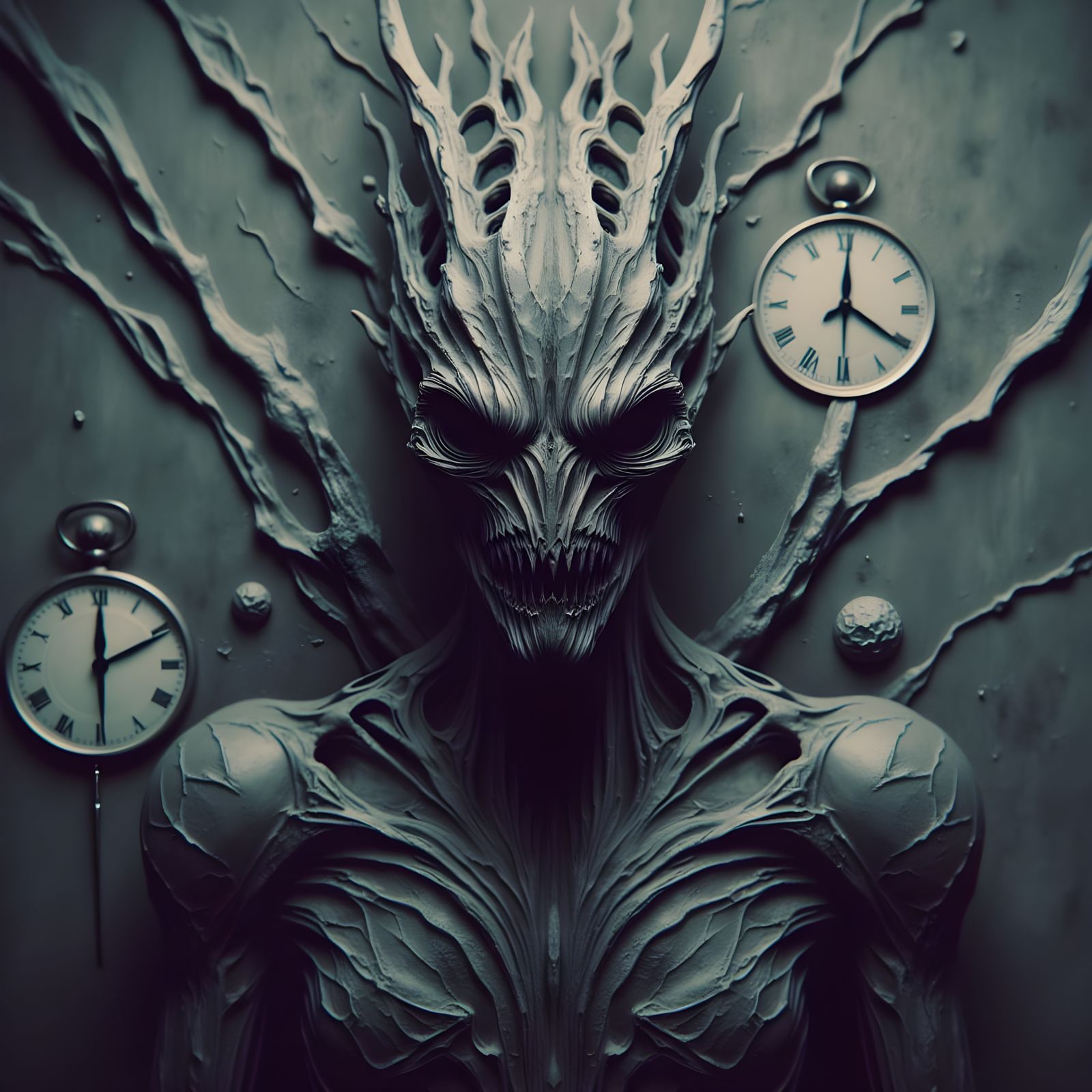 Bizarre Surrealist Scene in Dark, Moody Hues