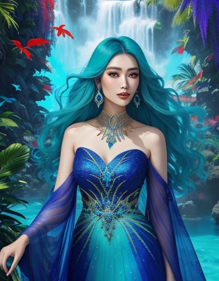 Velluptuous Firecracker Dress Fashionista in Tropical Oasis