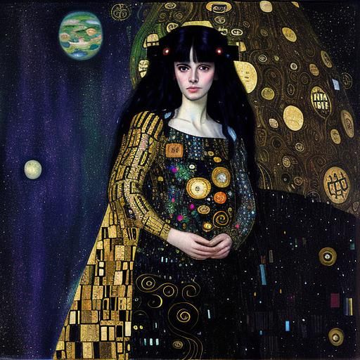 Celestial Goddess Radiates Elegance in Golden Hues