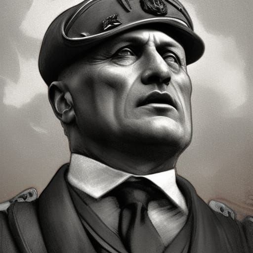 Ornate Portrait of Orator in Art Nouveau Style