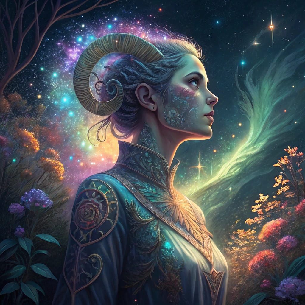 Ethereal Fantasy Woman Embodies Self-Expression in Dreamlike...