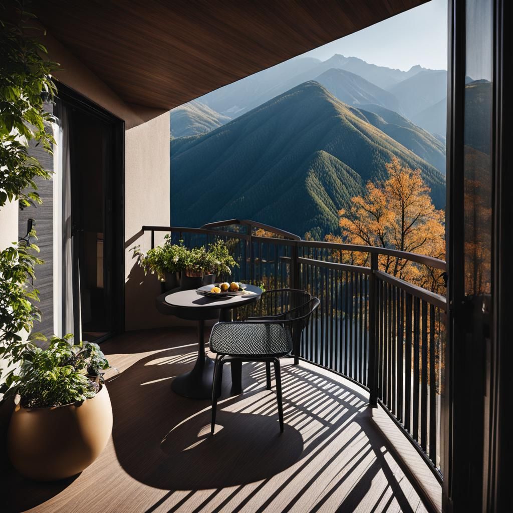 Balcony View of Majestic Mountains