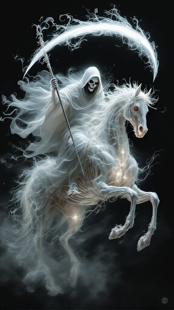 Ethereal Grim Reaper on Skeletal Horse