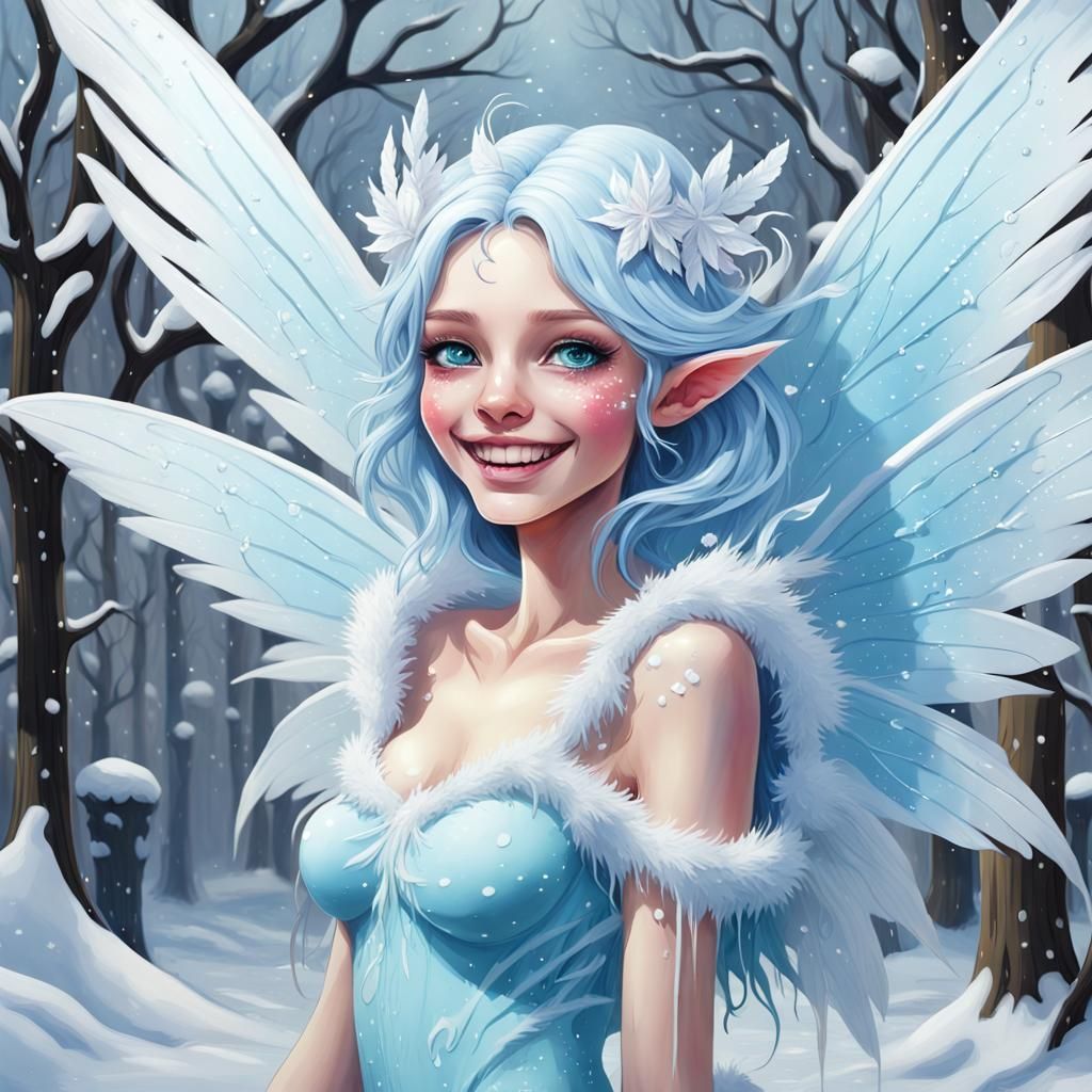 Magical Snow Fairy in Graffiti Art Style