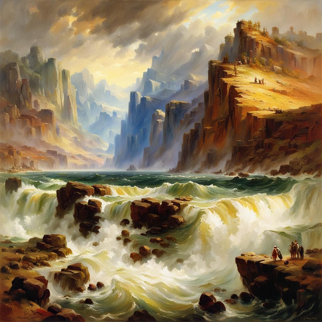 Stunning Landscape Painting in Thomas Moran Style