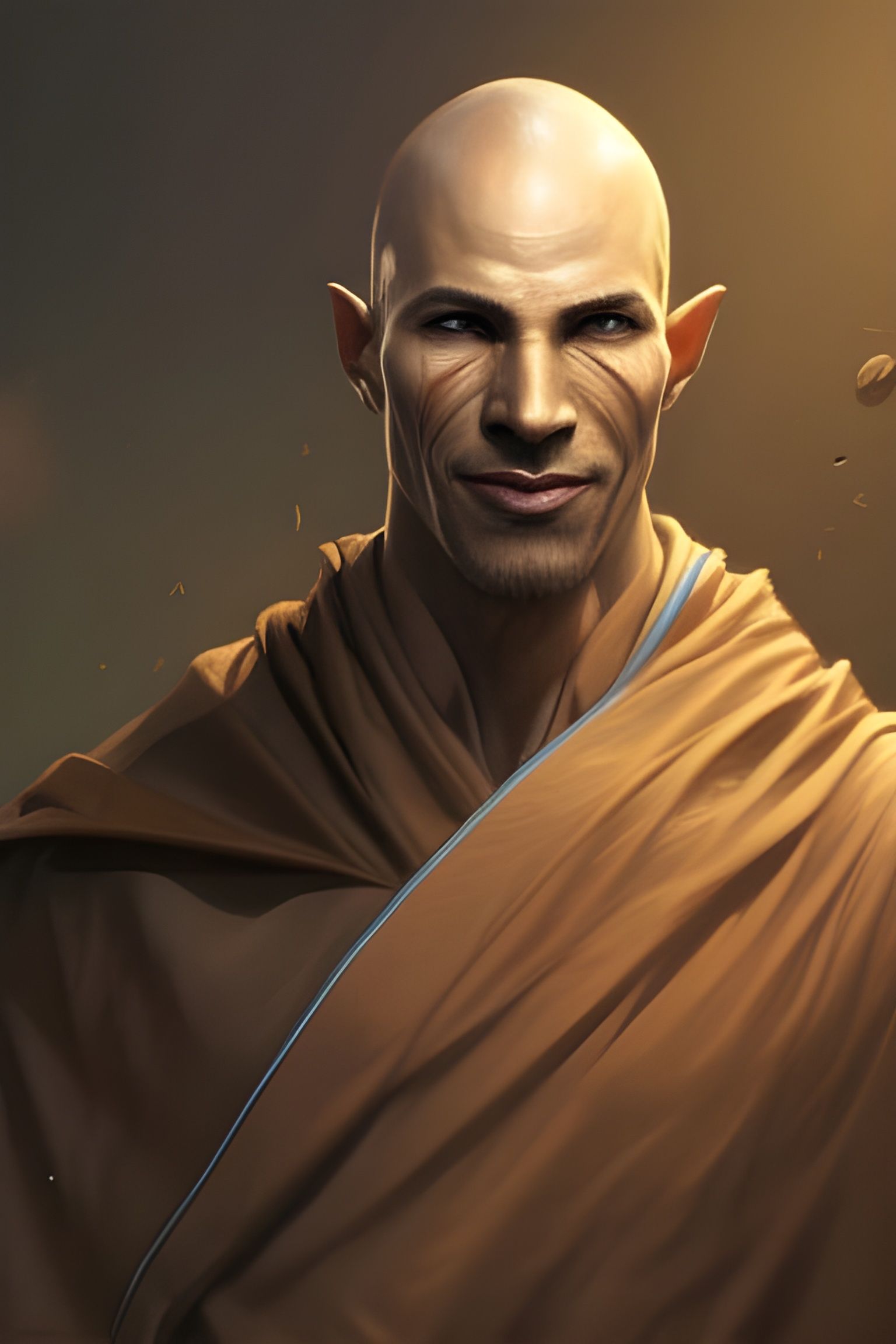 Dunmer Tabaxi Monk Portrait with Ki Magic