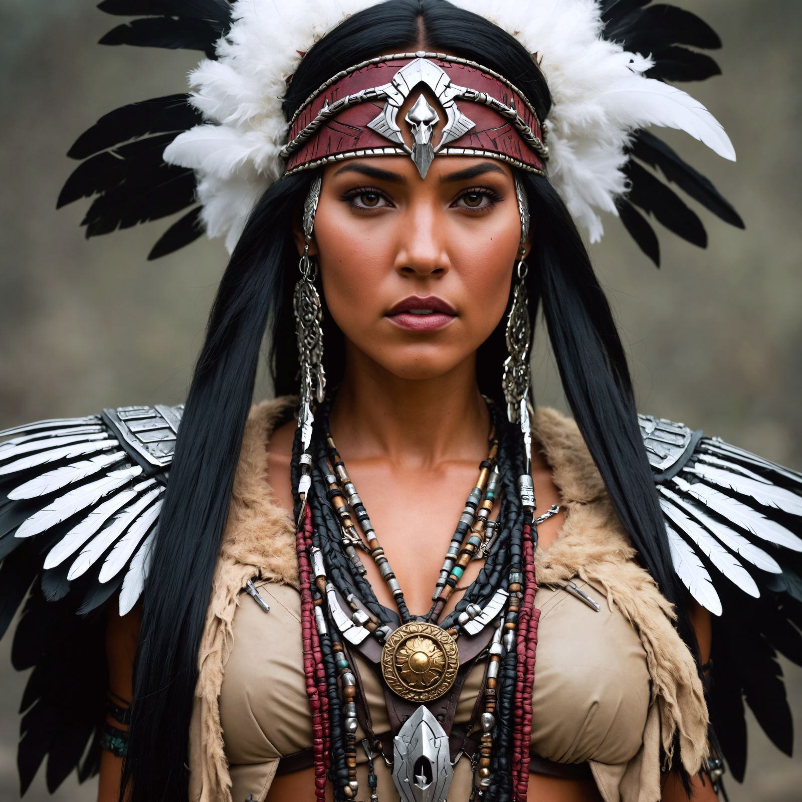 Ethereal Warrior Princess in Sci-Fi Armor