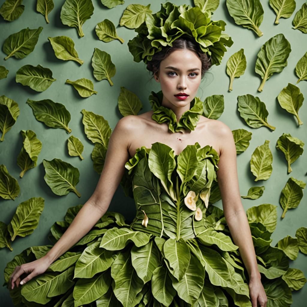 Lettuce and Banana Peel Dress: Surreal Fashion